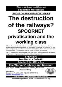 2001 WLM Spoornet restructuring