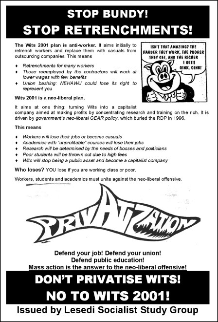 Lesedi - stop Wits 2001